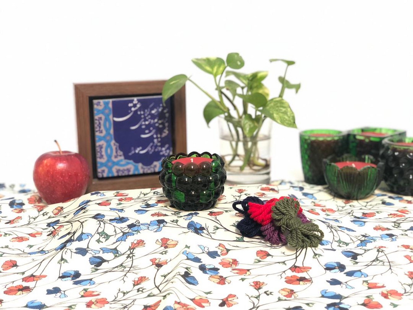 شمع شیشه ای مشجر مروارید