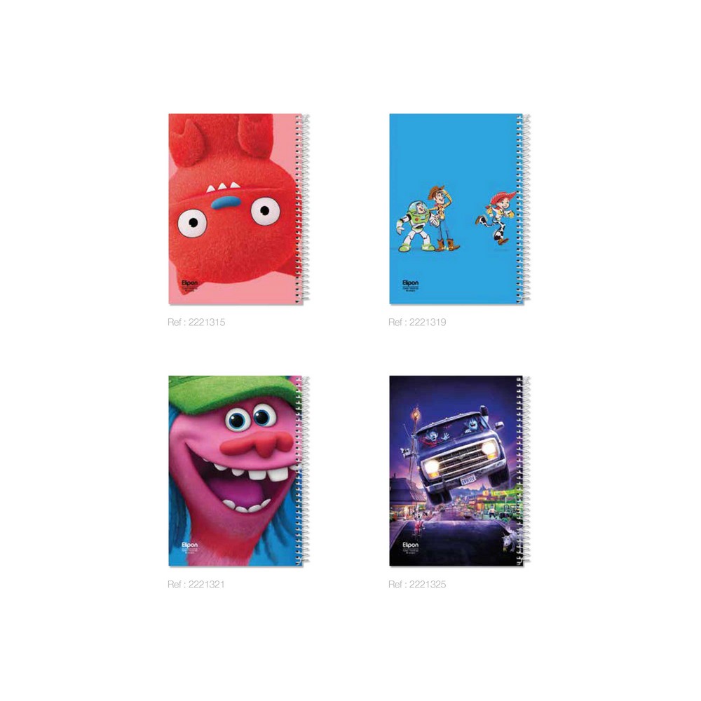 دفتر 60برگ تک خط سیمی جلد نرم کارتونی