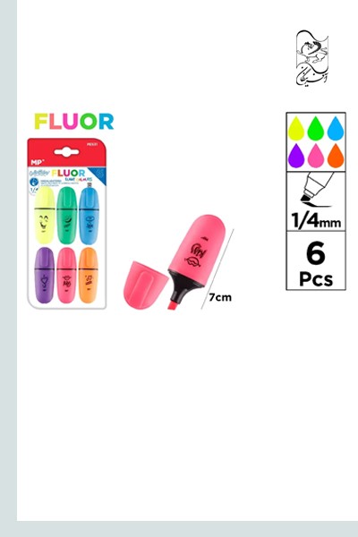 رگلام12عددی هایلایتر مینی 6رنگ نئون
