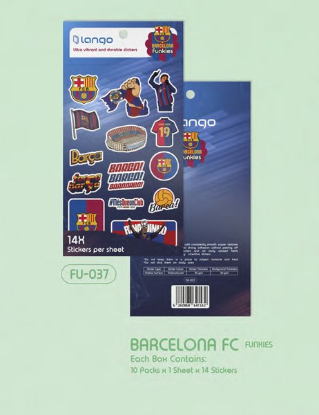 10-استیکر 14 تکه فانکیز fu-037  Barcelona