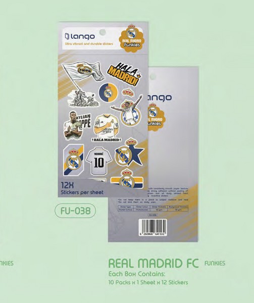 10-استیکر 12 تکه فانکیز   Real Madrid