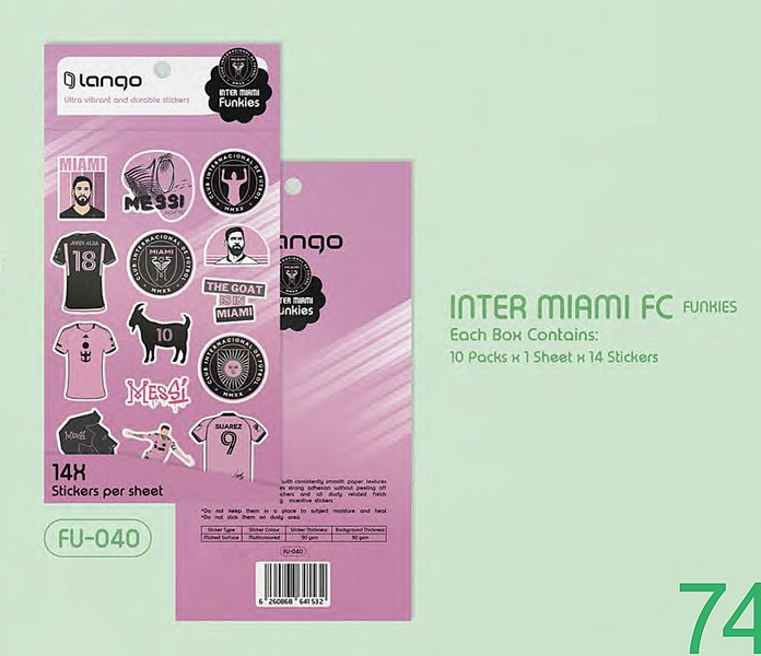 10-استیکر 14 تکه فانکیز   Inter Miami