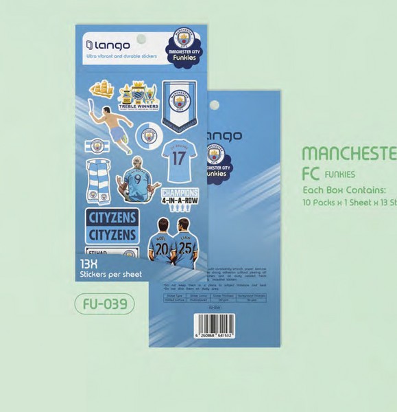 10-استیکر 13 تکه فانکیز   Manchester City