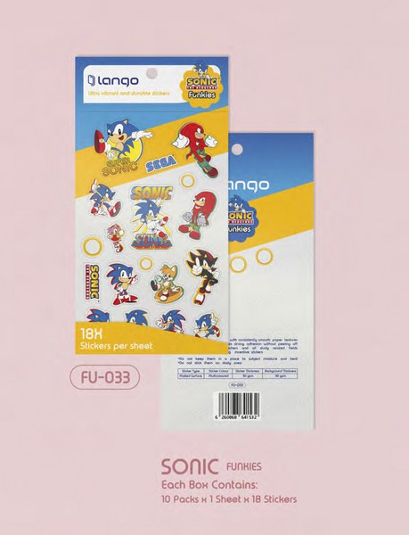 10-استیکر 18 تکه فانکیز   Sonic