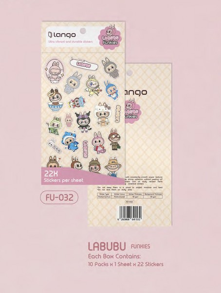 10-استیکر 22 تکه فانکیز  Labubu