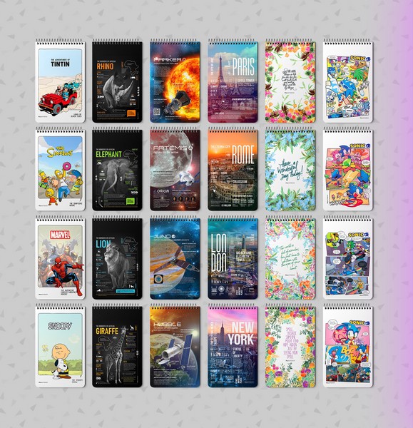 42-دفتر یادداشت 80برگ 20*12 سیمی جلدسخت