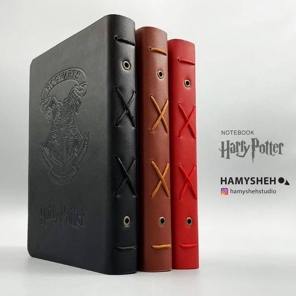 یادداشت کاغذ کرافت جلدسخت چرمی هری‌پاتر