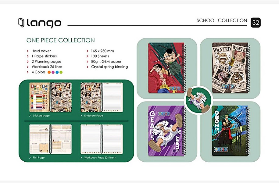 20-دفتر 100برگ School وزیری جلدسخت CH-850 One Piece