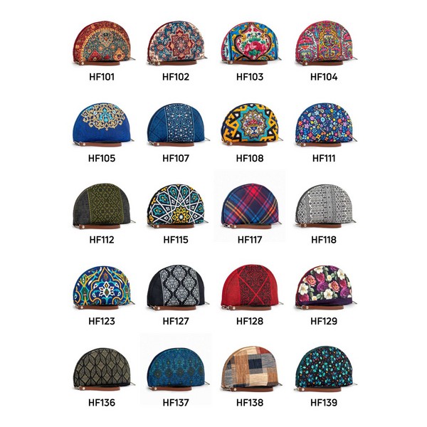 8-کیف نیم‌دایره مخمل بندچرمی