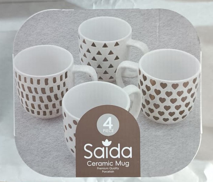 ماگ سرامیکی ست4عددی سفید Pattern کد SDM064-S40B