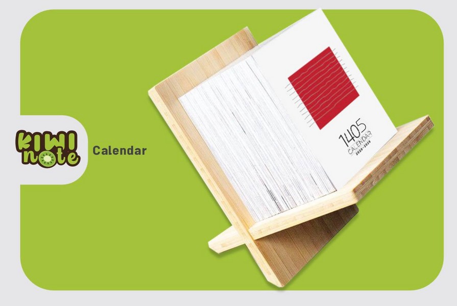 تقویم رومیزی 1405 پایه‌چوبی با ساک‌دستی 5348