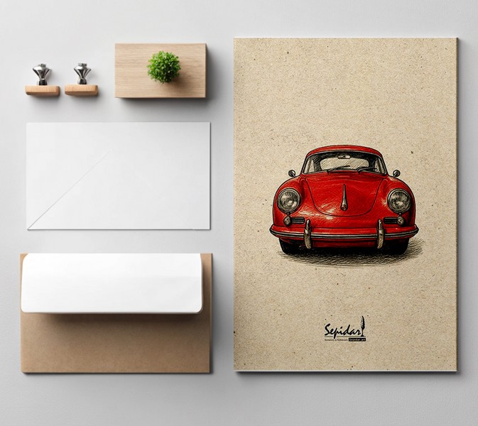 20-دفتریادداشت80برگ رقعی سری ماشین کلاسیک