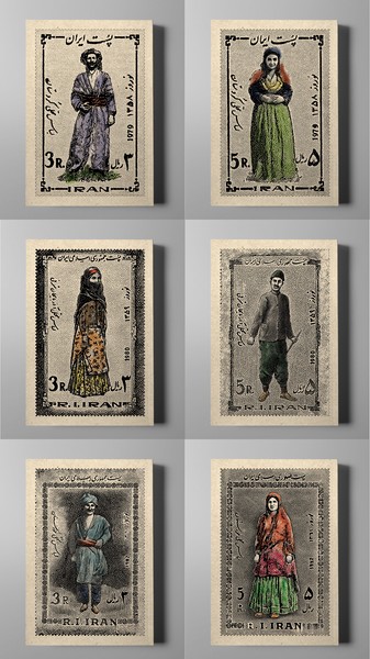 12-دفتر یادداشت 80برگ رقعی کرافت جلد رنگی سری اقوام ایرانی