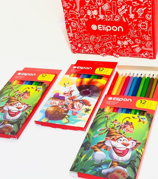 استند 24 عددی مدادرنگی 12رنگ جعبه مقوایی