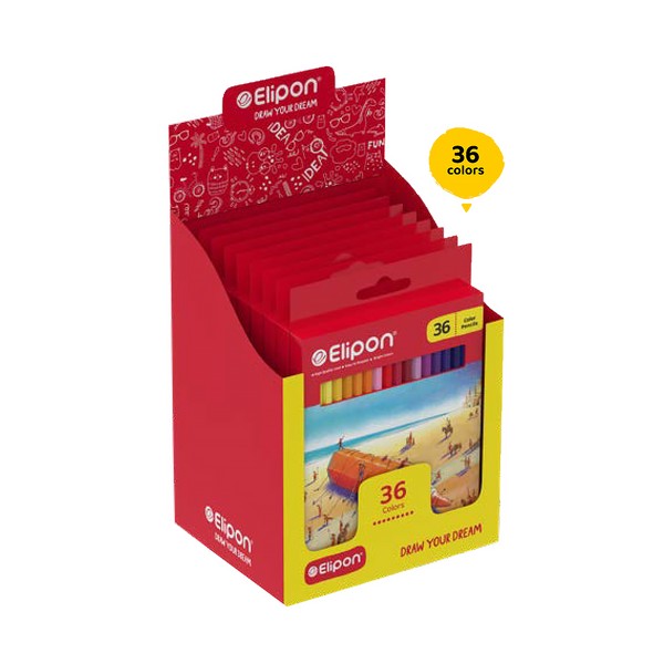 استند 8 عددی مدادرنگی 36رنگ جعبه مقوایی