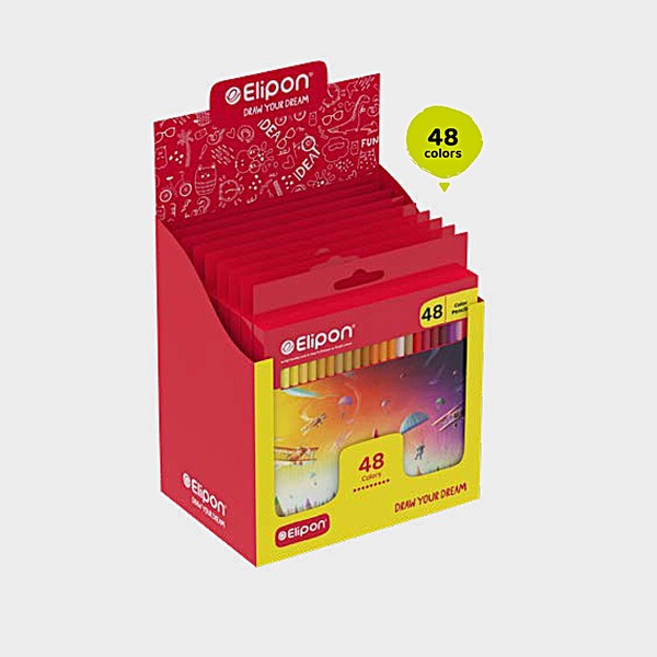 استند 6 عددی مدادرنگی 48رنگ جعبه مقوایی 8122010