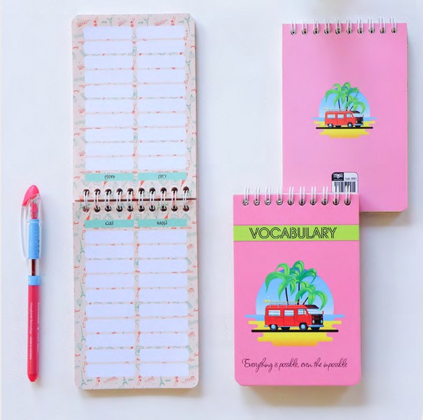 دفترچه لغت فانتزی a6 سیم از بالا