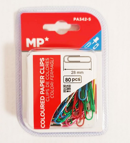 12-بلیستر کلیپس‌کاغذ80عددی 28MM رنگی