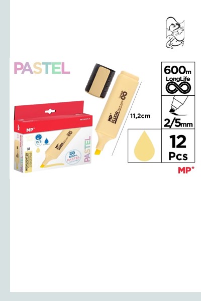 بلیستر12عددی هایلایتر2.5MM زردپاستلی