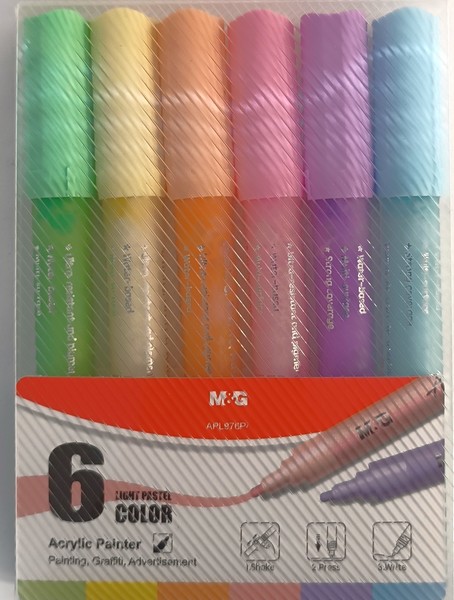 ماژیک6عددی اکریلیک پاستلی تیره (MG)