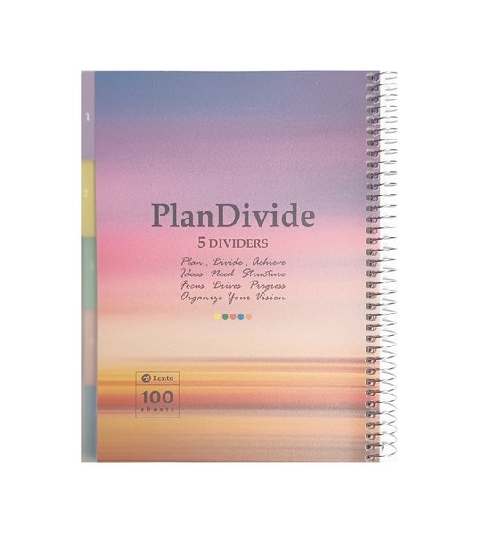 دفتر 100برگ وزیری PlanDivide جلدPP سیمی