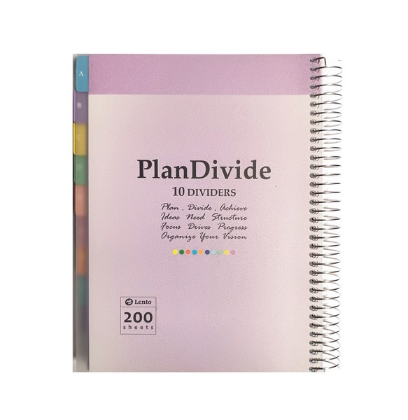 دفتر 200برگ وزیری PlanDivide جلدPP سیمی