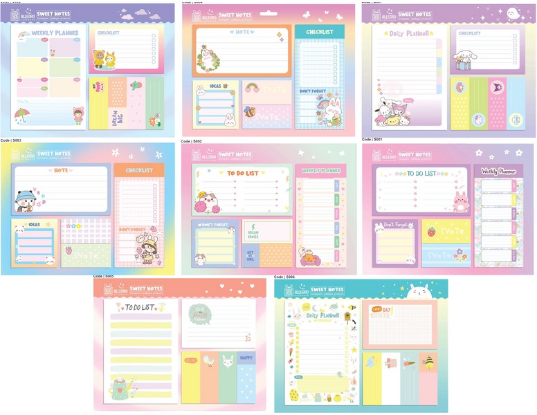 بلیستر نوت‌پد پلنر Sweet Notes فانتزی S00X