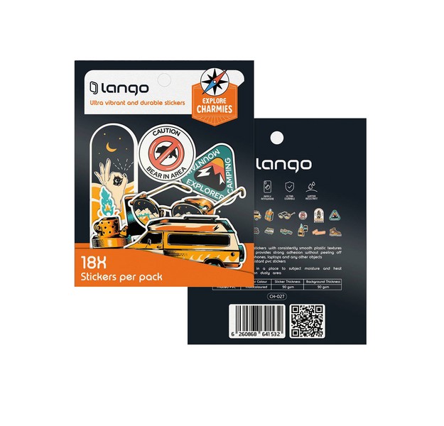 10-استیکر 18تکه چارمیز/ CHARMIES طرح Explore کد CH-027