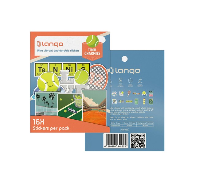10-استیکر 16تکه چارمیز/ CHARMIES طرح Tennis کد CH-025