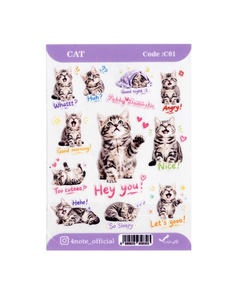 5-استیکر شفاف Cat کد C01