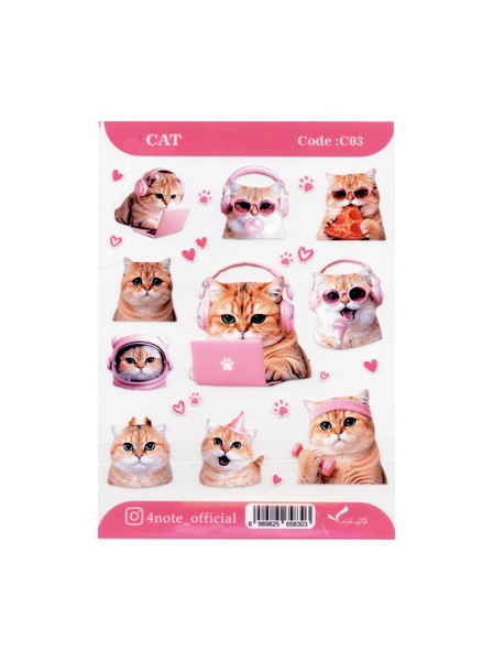 5-استیکر شفاف Cat کد C03