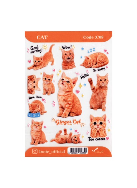 5-استیکر شفاف Cat کد C07