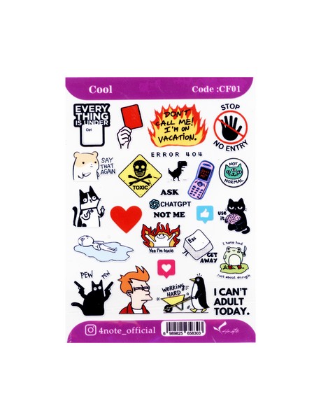 5-استیکر شفاف Cool کد CF01