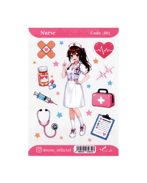 5-استیکر شفاف Nurse کد J01