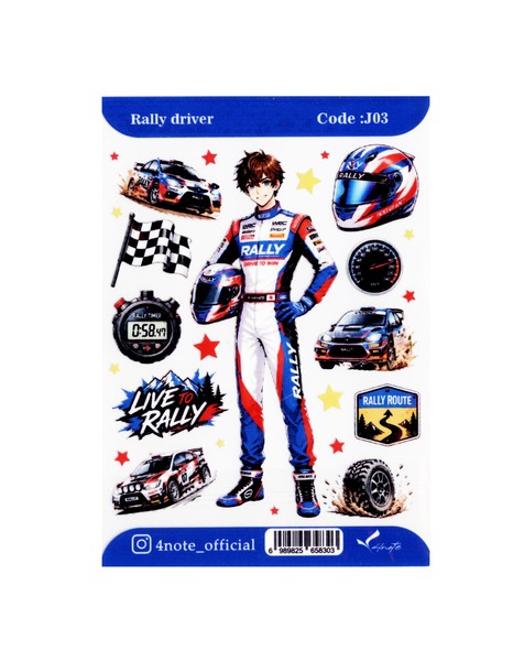 5-استیکر شفاف Rally Driver کد J03