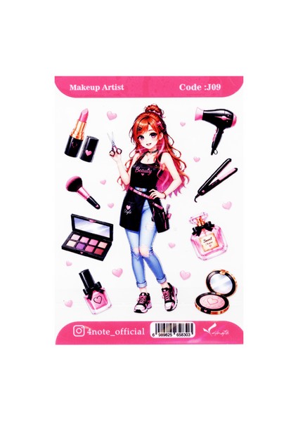 5-استیکر شفاف Makeup Artist کد J09