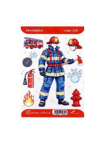 5-استیکر شفاف Firerfighter کد J10