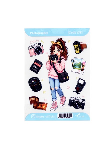 5-استیکر شفاف Photographer کد J11