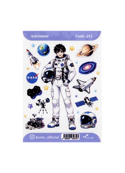 5-استیکر شفاف Astronaut کد J12