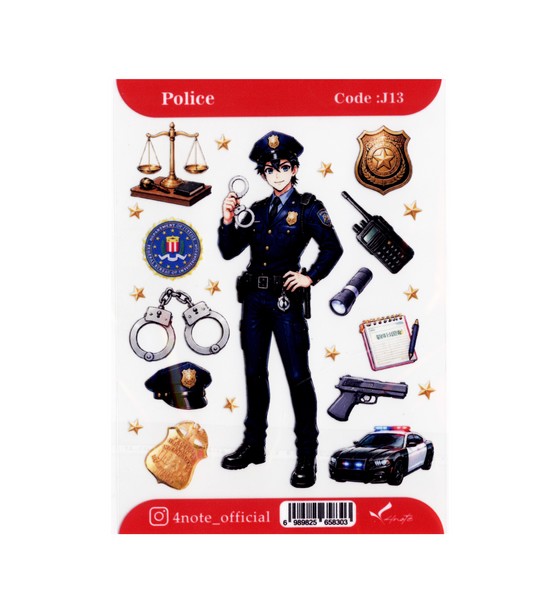 5-استیکر شفاف Police کد J13