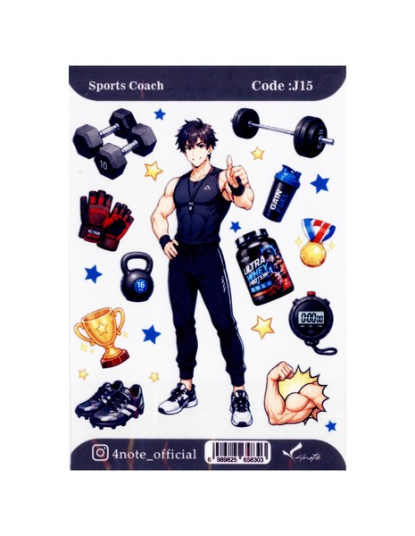 5-استیکر شفاف Sport Coach کد J15