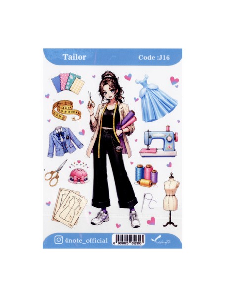5-استیکر شفاف Tailor کد J16
