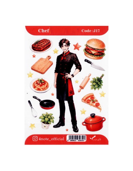 5-استیکر شفاف Chef کد J17