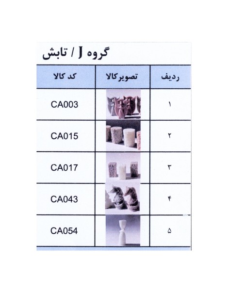 بسته 5عددی شمع‌دست‌ساز گروهJ/تابش