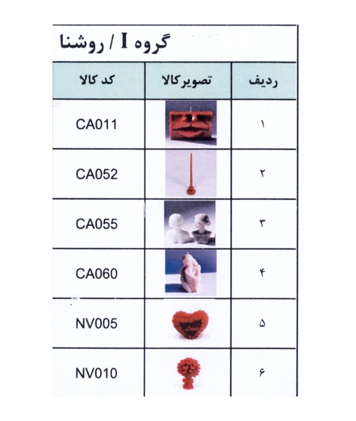 بسته 6عددی شمع‌دست‌ساز گروهI/روشنا