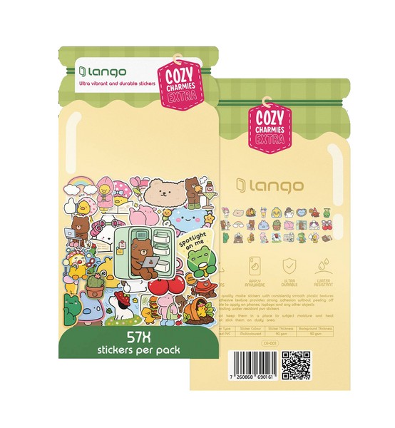 10-استیکر 57تکه Charmies Extera طرح Cozy 