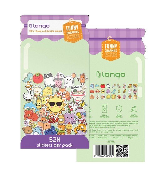 10-استیکر 52تکه Charmies Extera طرح Funny