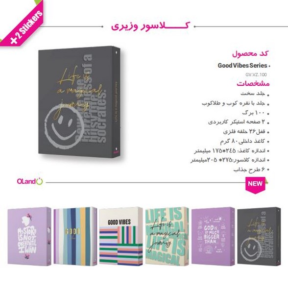 12-کلاسور وزیری 100برگ 26حلقه گود وایبز 