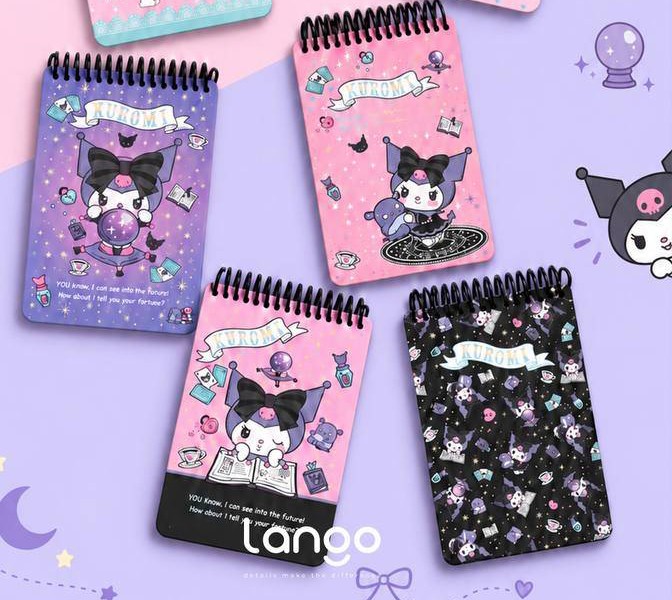 دفتر 100برگ 15*10 جلدسخت سیمی CH-1765 Kuromi