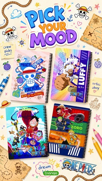 20-دفتر 100برگ School وزیری جلدسخت  One Piece